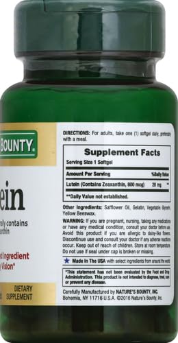 [Australia] - Nature's Bounty Lutein Pills, Eye Health Supplements and Vitamins, Support Vision Health, 20 mg, 40 Softgels 20mg 40 Count (Pack of 1) 