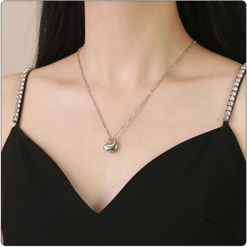 Openable Heart Keepsake Ash Holder Pendant Urn Necklace for Women White