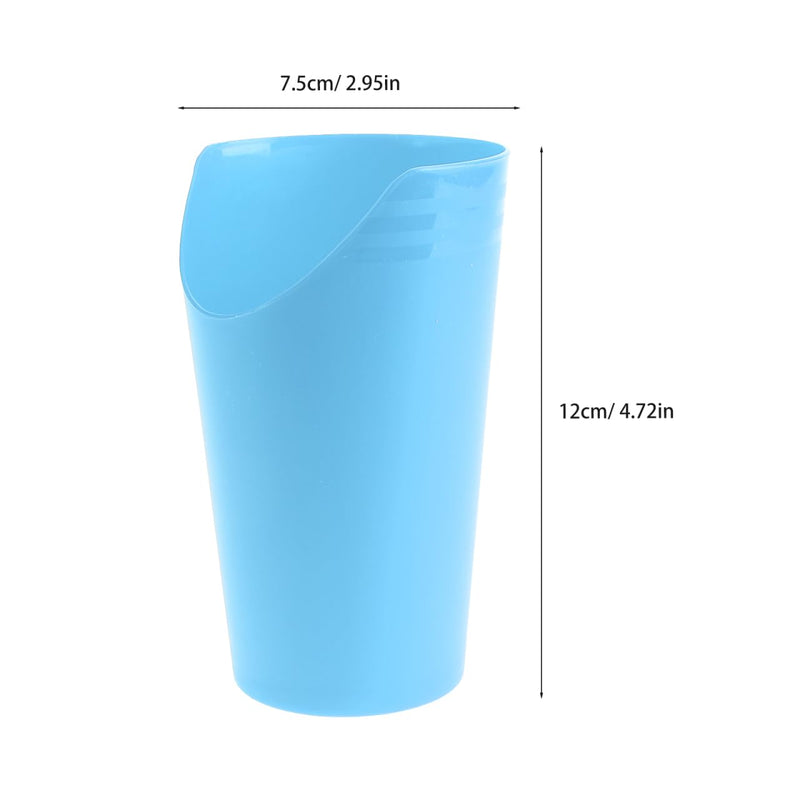 FRCOLOR Elderly Care Feeding Cup - Bedridden Patient Drinking Cup with Tilted Design, 237Ml Capacity, Food-Grade Plastic, Blue