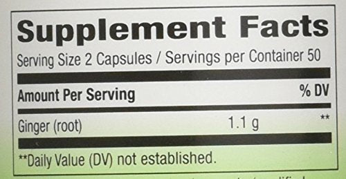[Australia] - Nature's Way Premium Herbal Ginger Root, Digestive Support, 550 mg, 100 Vegetarian Capsules, Pack of 2 