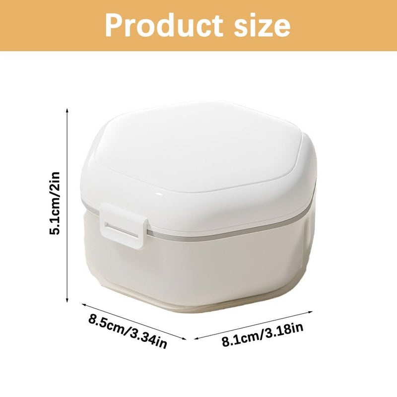 [Australia] - Irtyif Braces box, denture box, denture box, denture box, retainer container storage box, portable tooth splint box with sieve, denture container for false teeth, denture cleaner box 