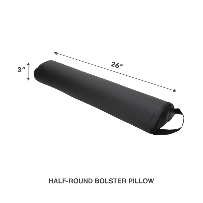 [Australia] - ForPro Premium Half-Round Bolster Pillow for Massage and Yoga, Oil and Stain-Resistant, 6‚ÄùW x 3" H x 26‚ÄùL, Black 