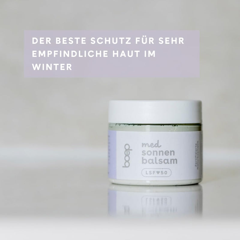[Australia] - boep med sun balm | Sun protection with cold protection | Mineral sunscreen with zinc oxide filter | SPF 50 | for very sensitive skin and neurodermatitis | Ideal for winter 