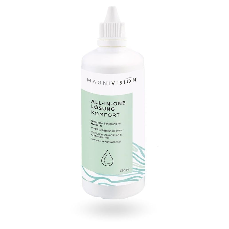 [Australia] - MAGNIVISION All-in-One Solution Comfort, 100ml (travel size) for soft contact lenses, for cleaning & storing soft contact lenses, borate-free, Made in Europe 