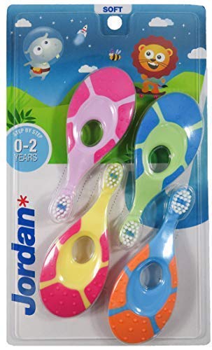 Jordan* | Step 1 + Step 3 Toothbrush Pack | Pack of Toothbrushes for Babies 0-2 Years and Children 6-9 Years Old | 4 + 4 Units