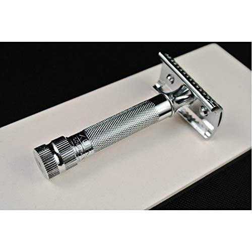 MERKUR 37C Double Edge Safety Razor | Slant Bar Design - Standard Handle | Made in Germany | Plastic-Free | Two Piece Design 1 Count (Pack of 1) MK-37001
