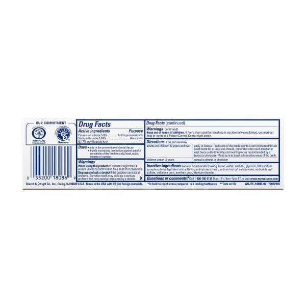 ARM & HAMMER Sensitive Teeth & Gums Toothpaste 4.5 oz (Pack of 10) Mint 4.5 Ounce (Pack of 10)