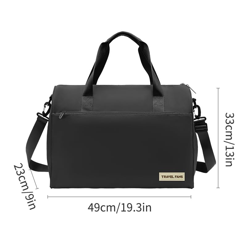Travel Duffel Bag Weekend and Business Travel Bag Can be used for Sports Bags and Hospital Waiting Bags Overnight Duffel Bag with Trolley Case Cover Airline Travel Essentials (Black) Black
