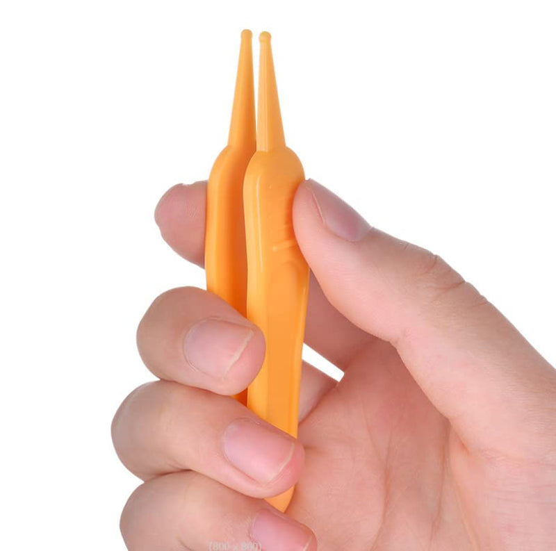[Australia] - HLLMX 6 PCS Infant Nose Cleaning Tweezer with Plastic Round-Head Baby Ear Nose Navel Cleaner Clip for Baby Care 