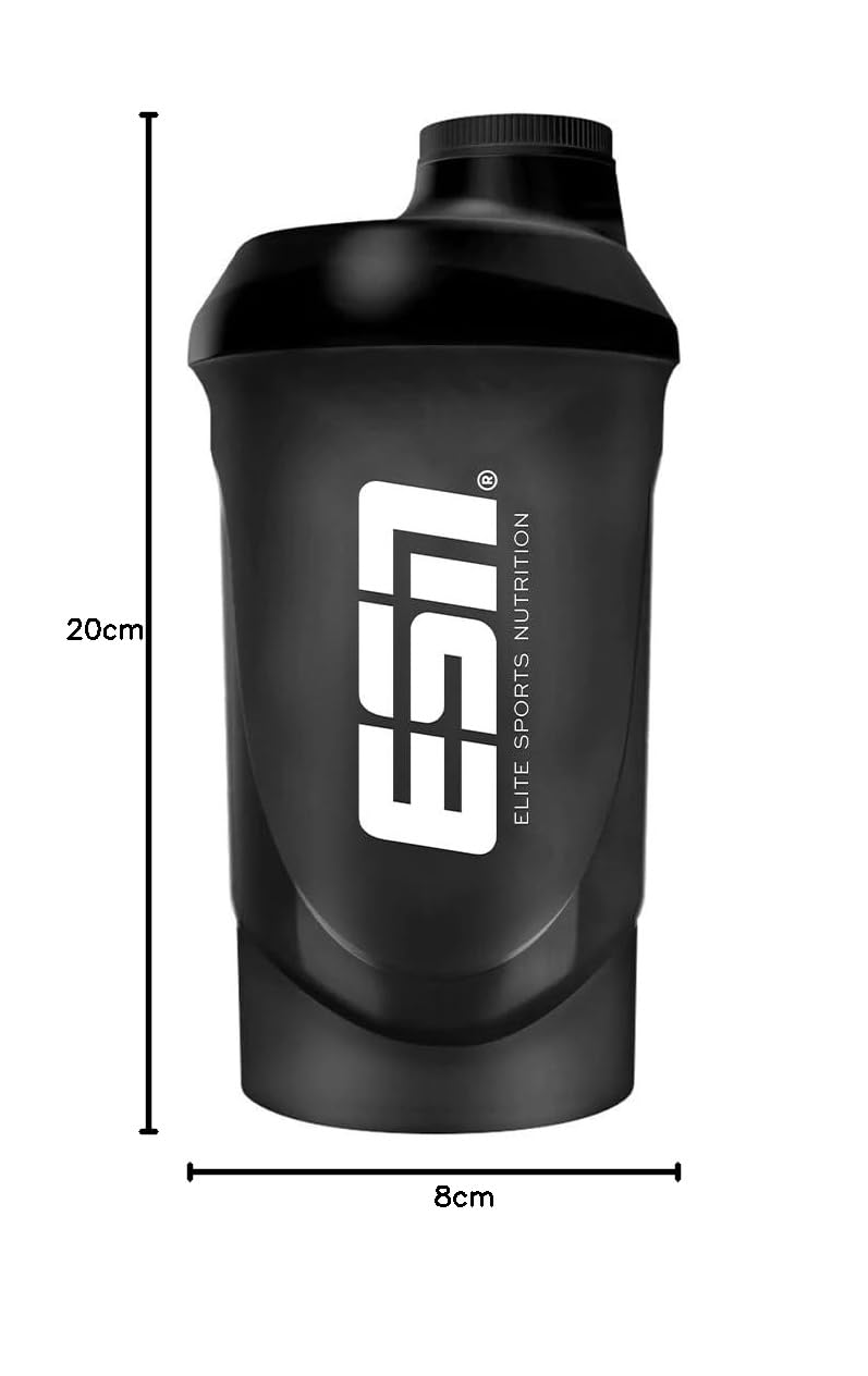 [Australia] - ESN Shaker, Get Your Proteins, blue 600 ml, leak-proof, with measuring scale for easy dosing, free from BPA & DEHP, tested quality 