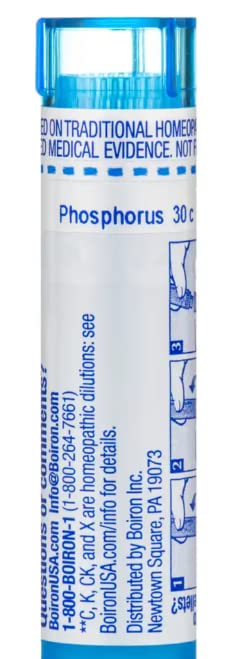 Boiron Homeopathic Phosphorus, 30C Pellets, 80-Count Tubes (Pack of 5)