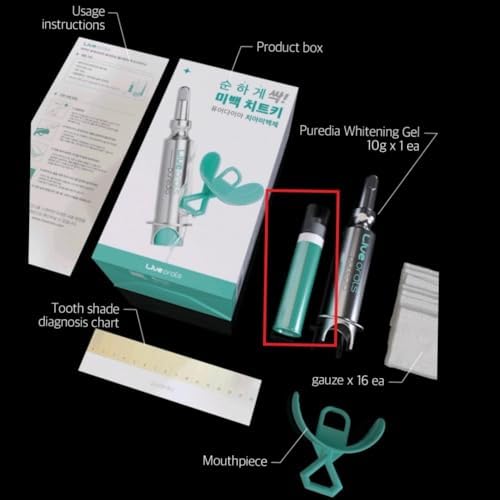 [Australia] - Live Orals PureDia Teeth Whitening Kit - Gel & Mouthpiece Set, Hydrogen Peroxide, Dentist Formulated for Sensitive Teeth, 28 Treatments. 