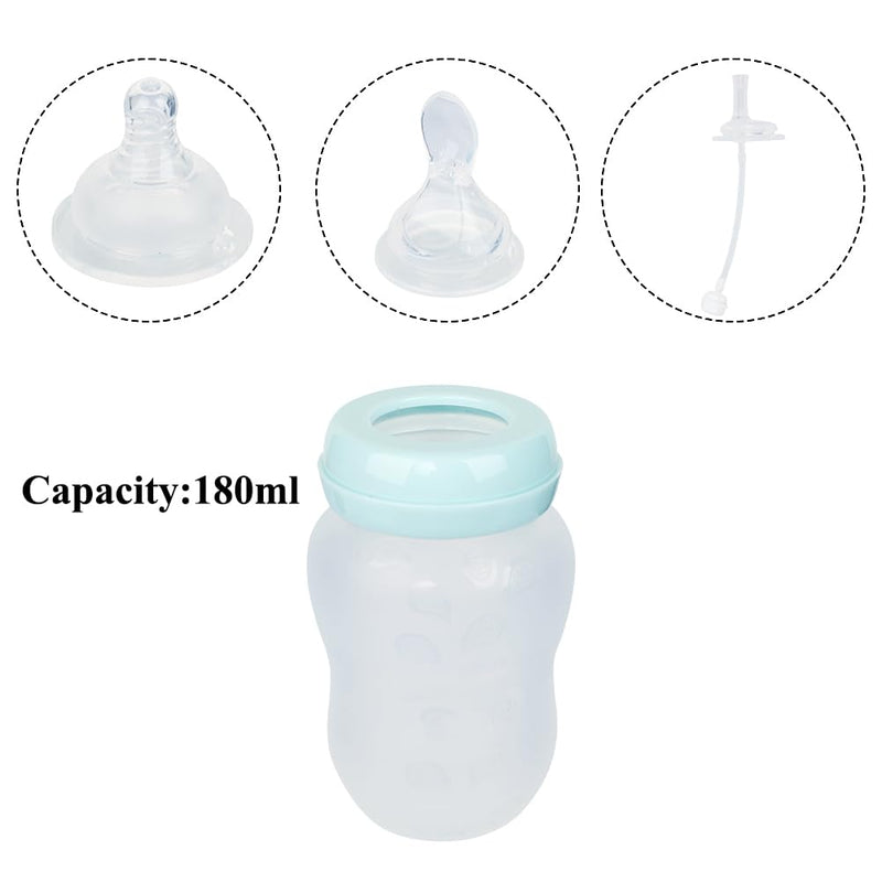 Drinking Aids Feeding Cup for Disabled Elderly Patients Bedridden Adult Nursing Cup Flow Dysphagia Cup Control Liquid Feeder Bottle with Spoon Bottle Nipple Drinking Cups For Water Porridge Soup,180ml