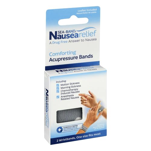 [Australia] - Sea-Band Anti-Nausea Acupressure Wristband for Motion & Morning Sickness, 1 Pair, Gray 2 Count (Pack of 1) 