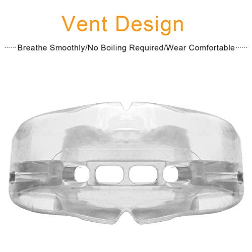 Coolrunner Double Braces Mouth Guard, Mouth Guard Sports, Athletic Mouth Guards, Youth Mouthguard for Upper and Lower Teeth Protection, No Boiling Required for Youth, Teenager (Transparent) Transparent