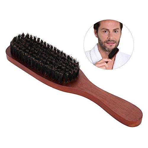 [Australia] - Semme Boar Bristle Brush, Professional Shaving Beard Brush, Wild Boar Bristle Beard Brush Facial Massage Cleaning Brush Mustache Cleaning Comb for Barber Salon Home Use 