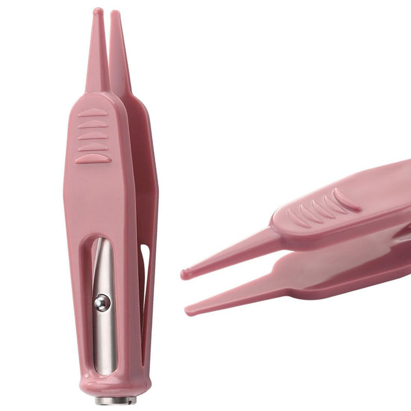 [Australia] - Infant Nose Cleaning Tweezer, Nose Tweezer with LED Light Round-Head Nose Picker Baby Cerumen Remover Nose Navel Clean Tool for Relieves Stuffy Nose 
