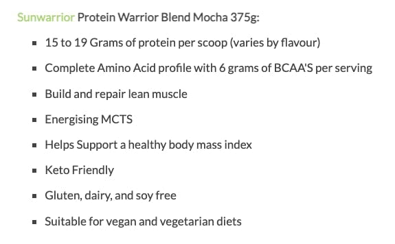 Plant-Based, Warrior Protein Warrior Blend Mocha 375g