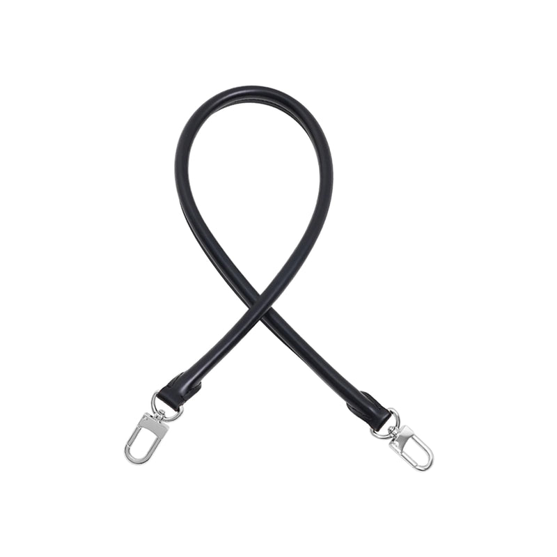 Bag Genuine Vachetta Leather Shoulder Short Strap Replacement Fit for Graceful Damier or Speedy 25 30 35 Handbag Straps（Length:27.5in-Black Silver Buckles Length:27.5in-black Silver