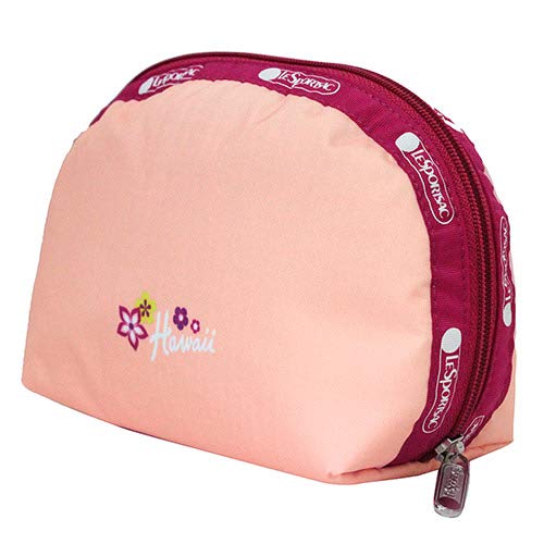 LeSportsac Hula Duo HAWAII EXCLUSIVE Medium Dome Cosmetic Bag/Pouch Style 8170/Color K875, Colorful Hula Girls, Aloha & Hawaii Printed on Front/Back, Pineapples, Flowers, Tropical, Collector's Bag