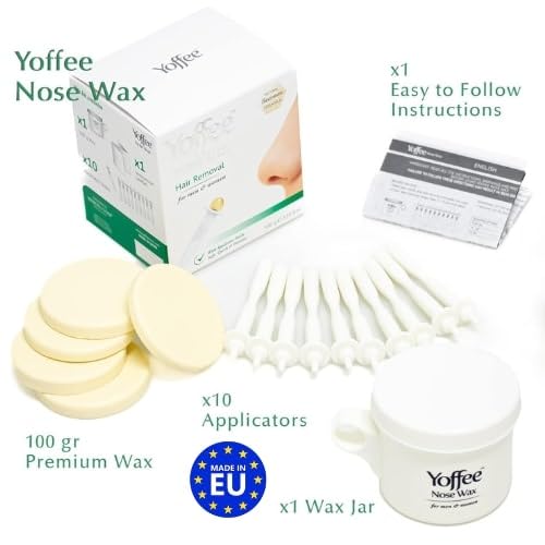 [Australia] - Original Yoffee Nose Wax Kit Men & Women - Natural Bio-Beeswax & Aloe Vera Made Nose Waxing Kit for Men - Nose Hair Wax - Nostril Waxing kit - 10 Reusable Nose Wax Sticks - Easy, Quick & Painless 