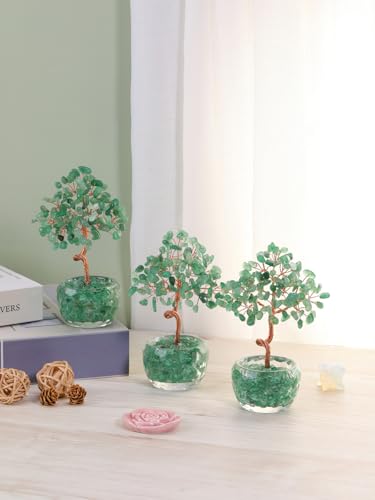 Top Plaza Natural Green Aventurine Crystal Tree, Life Tree Desk Decor