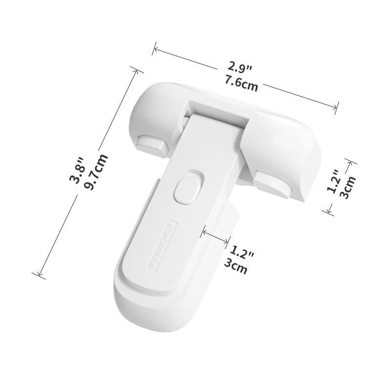 [Australia] - EUDEMON 1 Pack Updated Child Proof Refrigerator/Fridge/Freezer Door Lock Apply to Max 1"(25mm) Sealing Strip for Toddlers and Kids, no Tools Need or Drill (White) White 