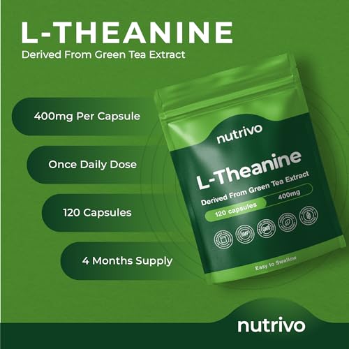 L Theanine 400mg | 120 Vegan Capsules - 4 Months Supply | Good Alternative to L-Theanine Powder, Gummies and Drops | UK Made L'Theanine Supplement (Pack of 2) 1 count (Pack of 240)