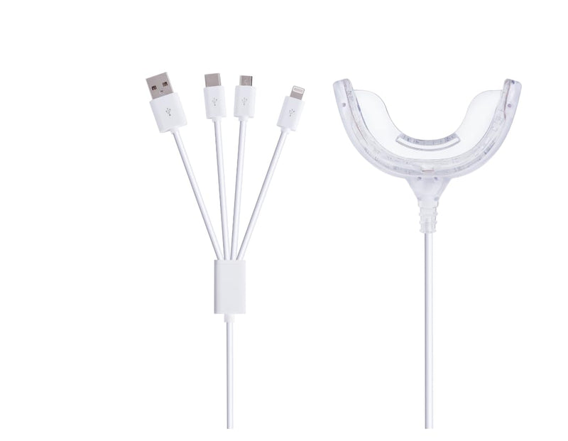 [Australia] - Teeth Whitening Accelerator Light, 32x Blue LED Light Mouth Tray Teeth Whitening Enhancer Light Trays Connected with iPhone/Android/USB for Home Use 
