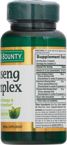 [Australia] - Nature's Bounty Ginseng Complex Capsules Supports Vitality & Immune Function, 75 Capsules Unflavoured 75 Count (Pack of 1) 