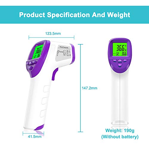 [Australia] - Jumper Medical Forehead Thermometer, Non Contact Thermometer for Forehead and Object Surface Measurement with Instant Reading and Fever Warning for Kids and Adults (Sky Blue) 