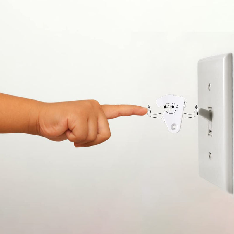 [Australia] - Toggle Light Switch Guard, ILIVABLE Child Proof Switch Plate Cover Rotary Lock Protects Your Lights from being Accidentally Turned On or Off by Children and Adults (White, 2 Pack) 