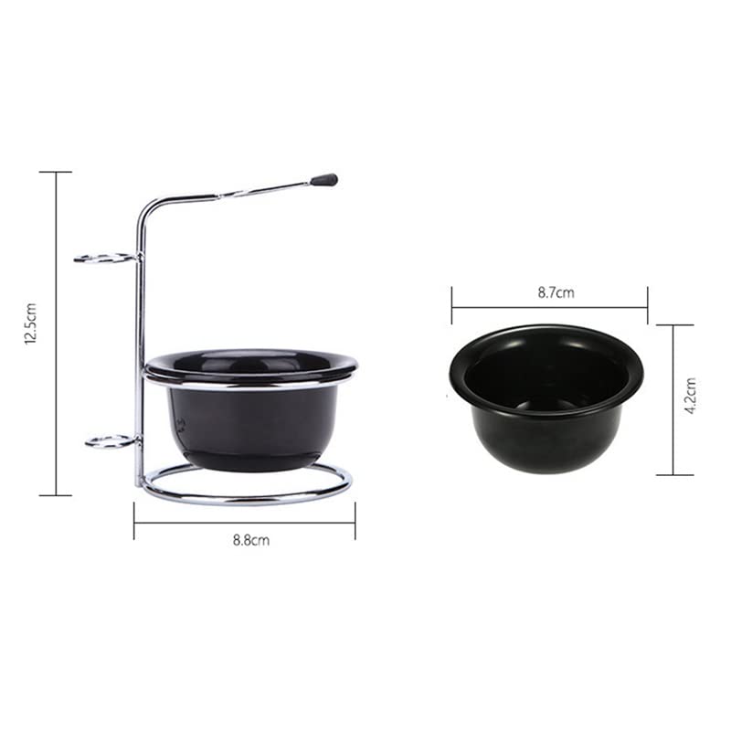 [Australia] - Ftory Shaving Brush Stand, Men's Shaving Set, Stainless Steel Shaving Brush Stand Razor Holder and Black Shaving Bowl for Manual Razors, Shaving Brush, Shaving Bowl 