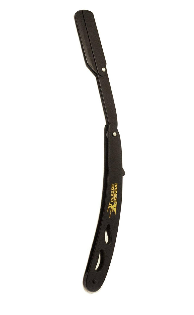 [Australia] - CS-102 Stainless Steel Professional Barber Straight Edge Shavette Cut Throat Razor (Matte Black + 100 Lord Blades) 