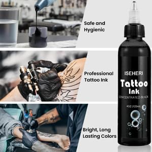 [Australia] - Professional Black Tattoo Ink & Ultra Concentrated Green Tattoo Soap, 4 oz with Foaming Bottle - Premium Quality Kit for Tattoo Artists 