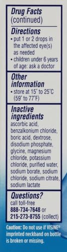 Visine Dry Eye Relief Lubricant Eye Drops with Polyethylene Glycol 400 to Moisturize and Soothe Irritated, Gritty and Dry Eyes, Designed to Work Like Real Tears, 0.5 fl. oz 0.5 Fl Oz (Pack of 1)