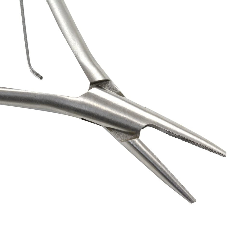 1 Pc Stainless Steel Hair Extensions Pliers Hair Extension Tool for Micro Links and Feather Extensions Silver Flat Teeth Pliers