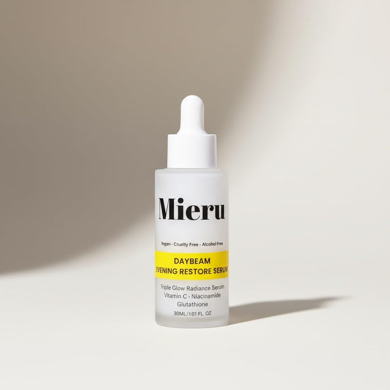 MIERU Brightening Face Serum for Dark Spots & Hyperpigmentation | Overnight Treatment with Glutathione, Vitamin C, Ceramides & Hyaluronic Acid | Anti Aging Night Serum 1oz