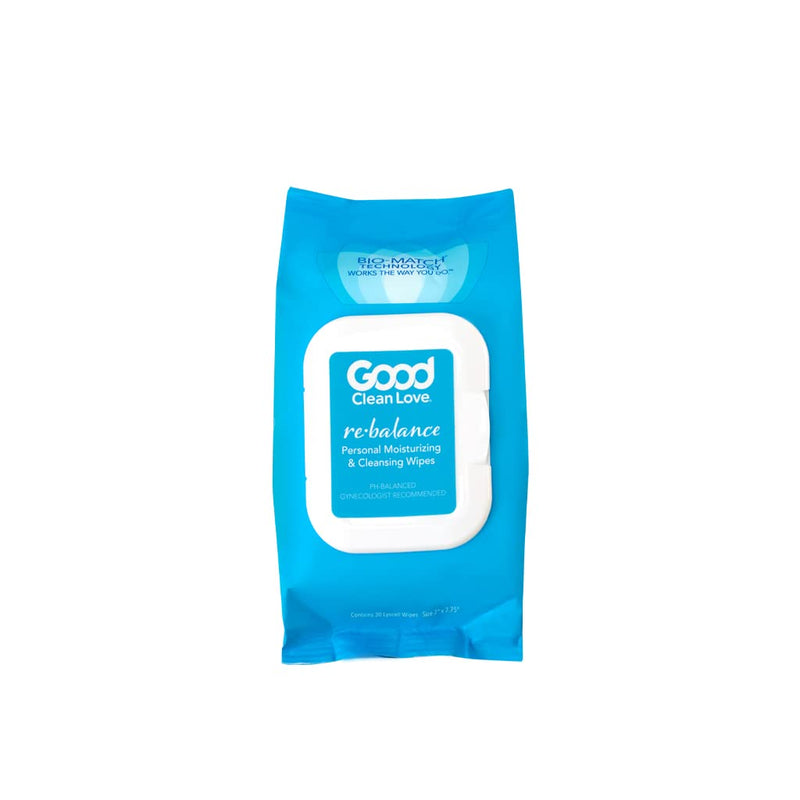 [Australia] - Good Clean Love Rebalance Feminine Wipes, Supports Vaginal Health Naturally & Reduces Odor, Moisturizing & Cleansing Hygiene Product Made with Aloe, pH-Balanced Feminine Wipes, 60 Biodegradable Wipes Fresh 30 Count (Pack of 2) 