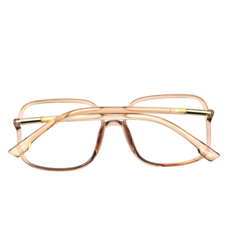 [Australia] - Shiratori Woman's New Retro Blue Light Blocking Glasses Big frame Nerd Eyeglasses Frame Anti Blue Ray Computer Game Glasses Brown 