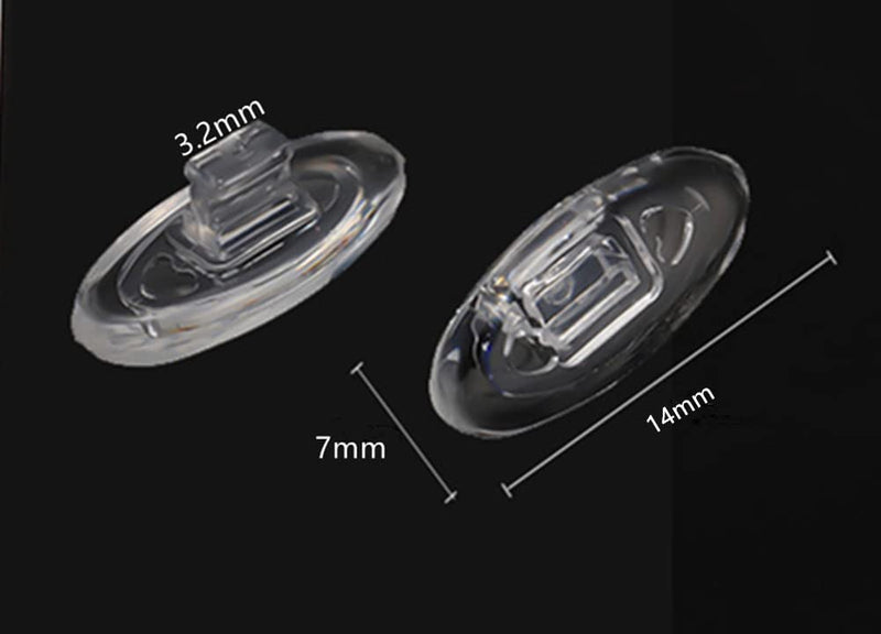 [Australia] - Push in Glasses Nose Pads,5 Pairs Eyeglasses Replacement Nose Piece,Oval Soft Silicone Nose Guards Anti-Slip Eye Pads(Clear,14mm) 5 Pairs-14mm 