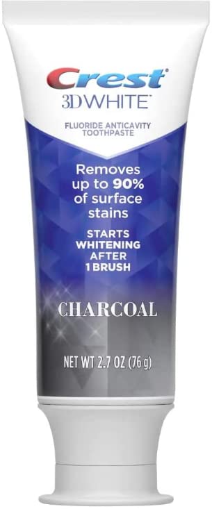 Crest 3D White Charcoal Teeth Whitening Toothpaste, Enamel Safe - 2.7 oz (76g) - Pack of 2