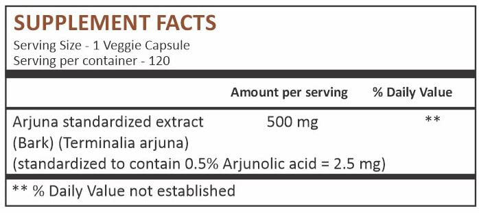 [Australia] - HERBAL HILLS Arjuna Capsules (Terminalia Arjuna) | 120 Count (500 mg) | Standardized Extract Wellness and Health Supplements with Arjuna Bark Extract 