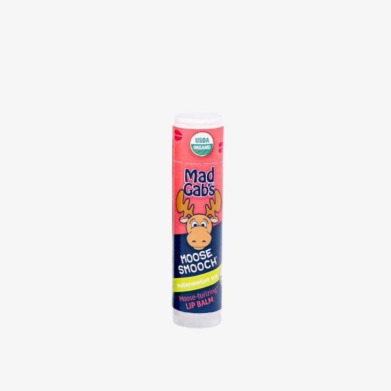 Mad Gab's Moose Smooch Lip Balm | Moisturizing and Certified Organic | Made with Organic Olive Oil and Beeswax (Watermelon Ice) Watermelon Ice