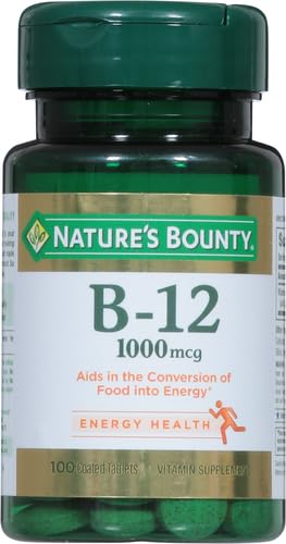 Nature's Bounty Vitamin B-12 1000 mcg Tablets, 100 Count (Pack of 1) 100 Count (Pack of 1)