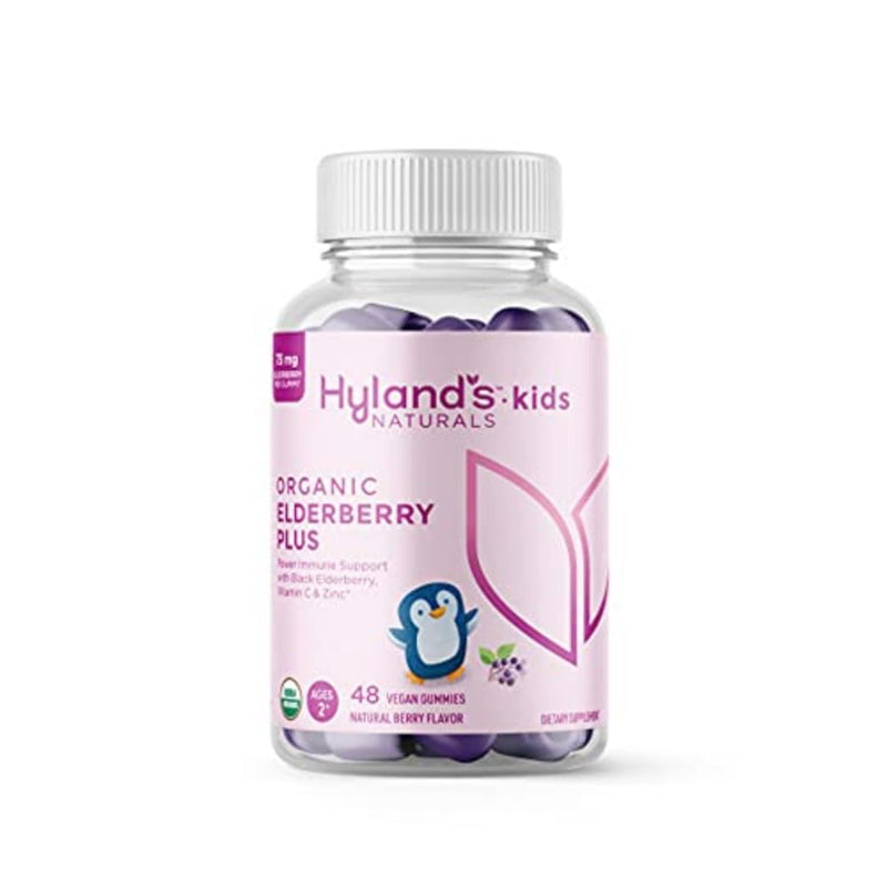 [Australia] - Hyland's Kids Organic Elderberry Plus Gummies, Organic Black Elderberry with ZINC and Vitamin C, Immune Support for Children, 48 Vegan Gummies Kids - 48 Count 