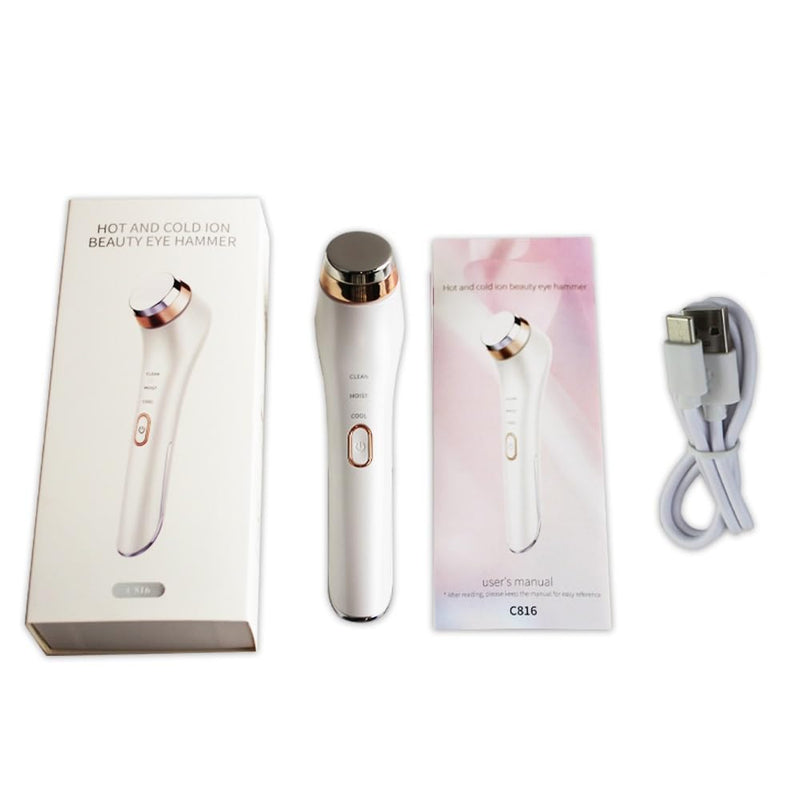 Eye Massager Wand with Heat and Cooling Electric Ice Roller For Face Vibrating 42℃ and 10℃ Dark Circles Treatment,Relieve Puffiness,Sinus Pain,Migraine Relief,Eyes Bags Remover,Anti Wrinkles
