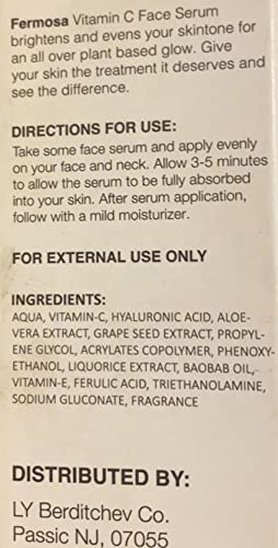 Fermosa Vitamin C Face Serum - Skin Repairing & Anti Aging Serum, Hydrating & Brightening Serum that Reduces Wrinkles, Fine Lines & Dark Spots
