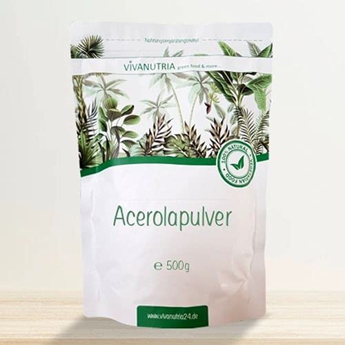 [Australia] - VivaNutria Acerola Powder I Natural Vitamin C Powder as Acerola Fruit Powder for Smoothies/As a Muesli Topping I Acerola Cherry from Controlled Cultivation, Laboratory Tested I Vegan (500 g) 500 g (Pack of 1) 