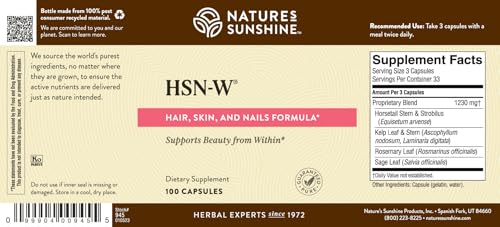 Nature's Sunshine HSN-W, 100 Capsules (Pack of 2) 100 Count (Pack of 2)